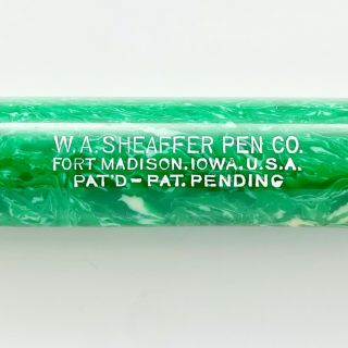 VINTAGE SHEAFFER’S OVERSIZE BALANCE FOUNTAIN PEN JADE GREEN LIFETIME WHITE DOT 8