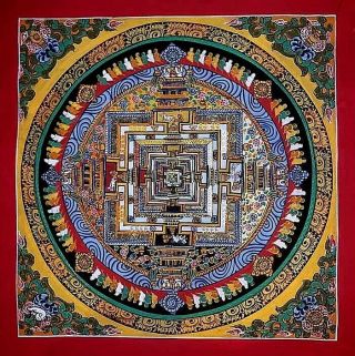 Masterpiece Handpainted Tibetan Kalchakra Manala Thangka Painting Chinese A11