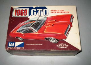 Rare Vintage Mpc 1969 Gto Bubble Top Model Kit