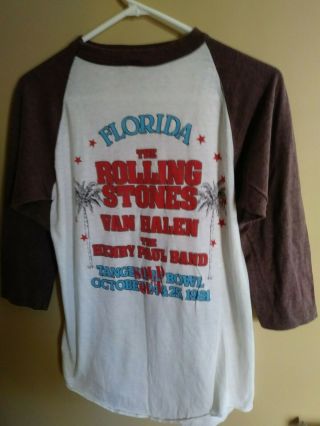 Vintage 1981 The Rolling Stones Tampa,  FL Tour T Shirt - Medium Tangerine Bowl 2