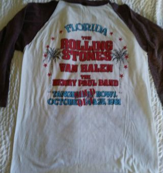 Vintage 1981 The Rolling Stones Tampa,  FL Tour T Shirt - Medium Tangerine Bowl 6