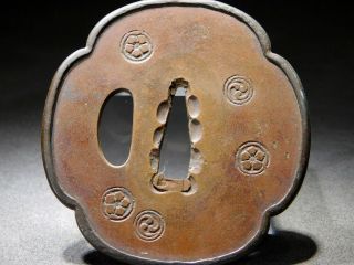 Fine Kamon Crests Tsuba 19thc Japanese Edo Antique Koshirae