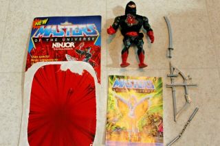 Motu Masters Of The Universe He - Man Ninjor Complete Vintage Rare W/ Card