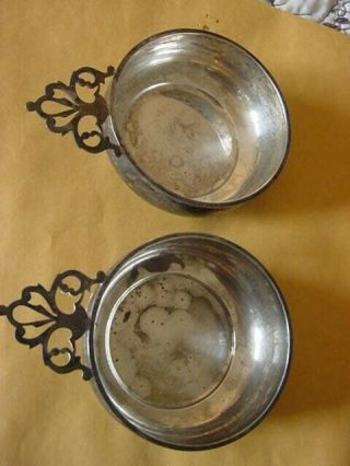 2 Antique Sterling Silver Porridge Bowl - S Kirk & Son - 246.  5 Grams