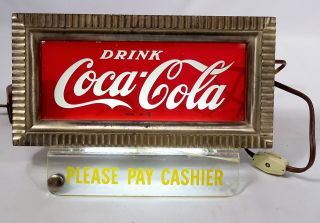 VTG 1949 Coca Cola Coke Lighted Cash Register Sign Price Bros.  Chicago 2