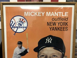 Mickey Mantle Signed / Autographed Geo Graphics Poster Rare 24x36 Framed 1990 2