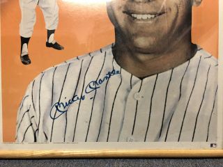Mickey Mantle Signed / Autographed Geo Graphics Poster Rare 24x36 Framed 1990 4