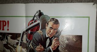 1965 Orginal United Artists James Bond Thunderball Movie Poster 65/372 Rare 7