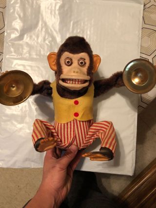 Vintage MUSICAL JOLLY CHIMP battery operated Tin Toy monkey 1950s CK Korea 5