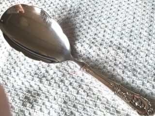 Rare Wallace Sterling Silver & Stainless Rose Point Hollow Handle Rice Spoon