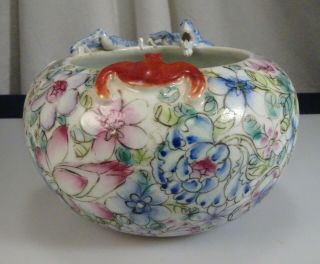 Chinese Millefleur Porcelain Brush Washer Bowl Pot 1000 Flowers - 56657