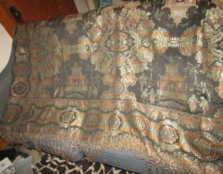 Vintage Silk Chinese Embroidered Brocade 76 " By 48 " 1920 