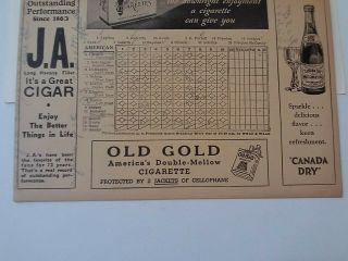 Rare 1936 Baseball All - Star Game Program DiMaggio 1st Appearence,  Gehrig 6