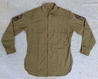 Ww2 Us Army Dress Shirt Wool Uniform First Sergeant Size 15 33