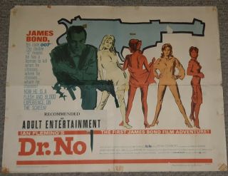 1962 United Artists Dr.  No James Bond Movie Poster 62/410 Rare