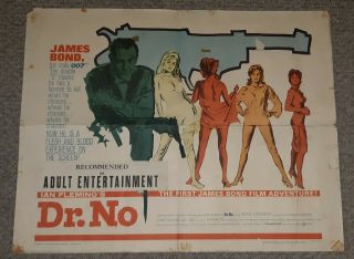 1962 United Artists Dr.  No James Bond Movie Poster 62/410 RARE 2