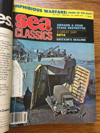 14x Vintage Sea Classics & Sea Combat Magazines 1980 - 1981 In Binder 3