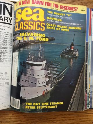 14x Vintage Sea Classics & Sea Combat Magazines 1980 - 1981 In Binder 6