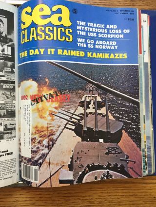 14x Vintage Sea Classics & Sea Combat Magazines 1980 - 1981 In Binder 8