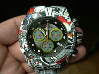 Invicta Bolt Zeus Rare Graffiti Hydroplated Mens 52mm Swiss Chrono Watch 30065