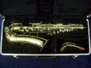 Vintage Buescher Aristocrat Alto Saxophone,  Vintage Case