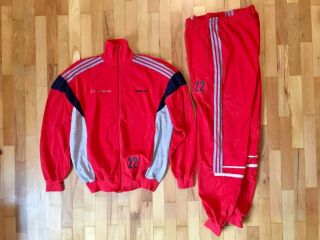 Adidas Mens Vtg 70s Velour Trefoil Full Tracksuit Jacket Pants D7 Made In France