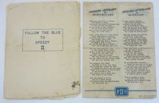 WW2 2nd US ARMY CORPS OUTLINE UNIT HISTORY & MARCHING SONG Printed in Italy 1944 2