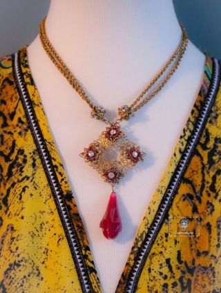 Vintage Miriam Haskell Gorgeous One Of A Kind Classic Necklace