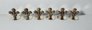 lovely set of six solid silver menu holders prince of wales feathers 107 grams 3