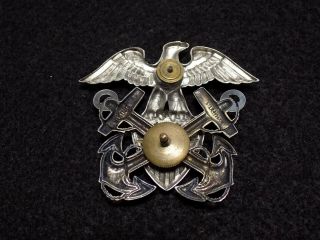 WWII US Navy Officer Cap Badge - Sterling Silver - Viking 2