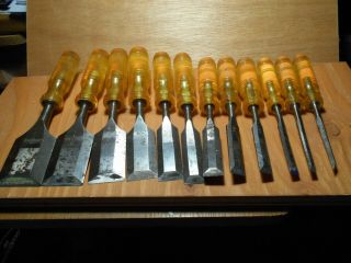 Vintage Set of 12 - Erik Anton Berg wood chisels 2