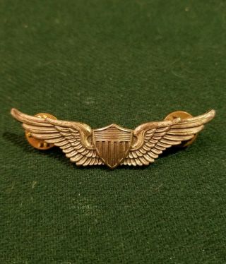 Ww2 Wwii Us Army Air Corps Pilot Wings.  Hallmarked Vanguard,  N.  Y.