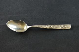 Tiffany & Co Lap Over Edge Applied Iris Sterling Silver Demitasse Spoon W/ Gw