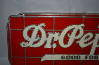 RARE Vintage Dr.  Pepper Good For Life Metal Advertisement Sign Pop Machine 2
