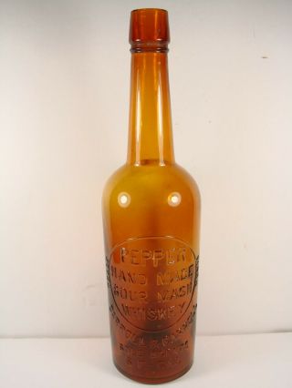 Rare Whiskey Bottle: Pepper,  Hand Made Sour Mash Whiskey,  Carroll And Carrol Sol