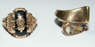 10k Gold Ring Scrap 7.  9 Grams - 1958 Hs Ring And 10k Setting W/o Pearls