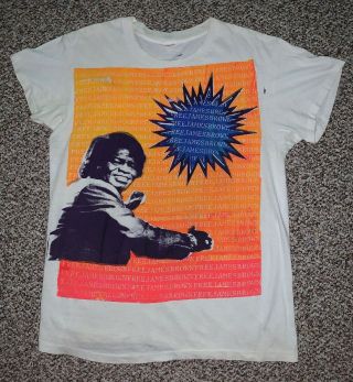 Vintage James Brown All Over Print Tee T Shirt Hanes 80s Mosquitohead Tour
