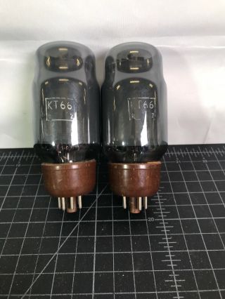 Vintage Genalex KT66 - Brown Base - Smoke Glass - Pair 2