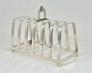 Antique English Art Deco Solid Silver 6 Slice Toast Rack,  (William Neale,  1938) 2