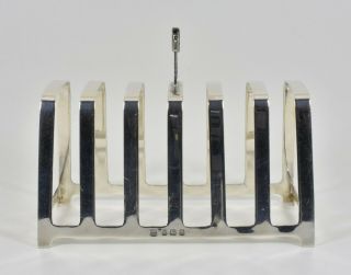 Antique English Art Deco Solid Silver 6 Slice Toast Rack,  (William Neale,  1938) 3