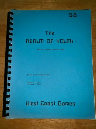 The Realm Of Yolmi Rpg West Coast Games 1st Edition 1977 Science Fantasy Rare