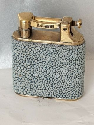 Vintage Gold Plated Dunhill Standard Petrol Lighter Shagreen Wrapped