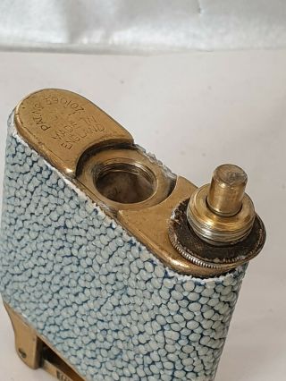 Vintage Gold Plated Dunhill Standard Petrol Lighter Shagreen Wrapped 9