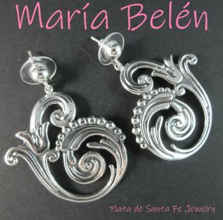 Maria Belen Elegant Fluid Designed Vintage Taxco Inspired Sterling Earrings