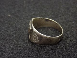 WWII US Army Sterling Silver & Gold Trench Art Ring - Sz.  9 - 1944 Manila 3