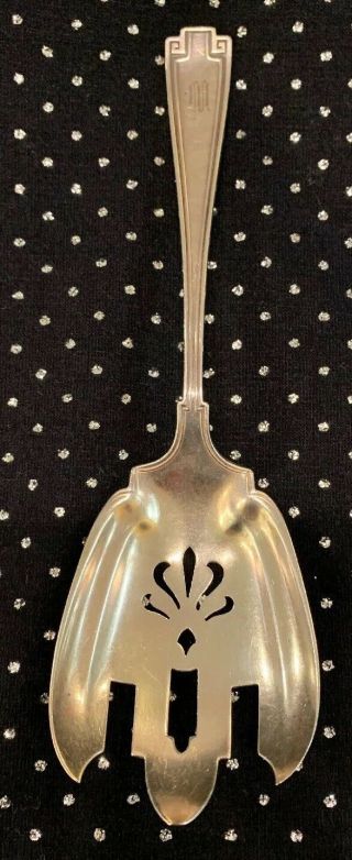 Antique Gorham Etruscan Sterling Silver Salad Serving Fork Monogram M