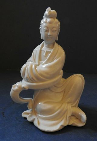 Chinese Blanc De Chine Porcelain Figure Of Guanyin - 18th / 19th Century