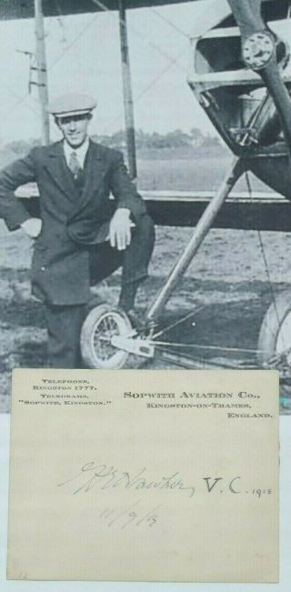 Harry Hawker Aviation Pioneer Aircraft Designer Killed Crash 1921 Autograph Rare