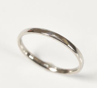 Solid Platinum Wedding Ring Band Antique Plain Platinum Stacker Ring Size L 1/2 2
