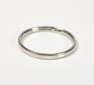 Solid Platinum Wedding Ring Band Antique Plain Platinum Stacker Ring Size L 1/2 5
